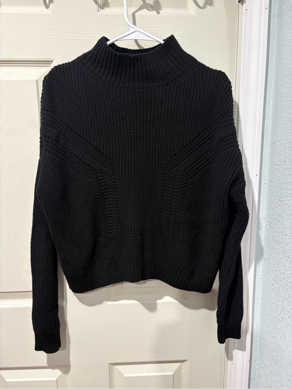 Topshop Black Ribbed Turtleneck Sweater